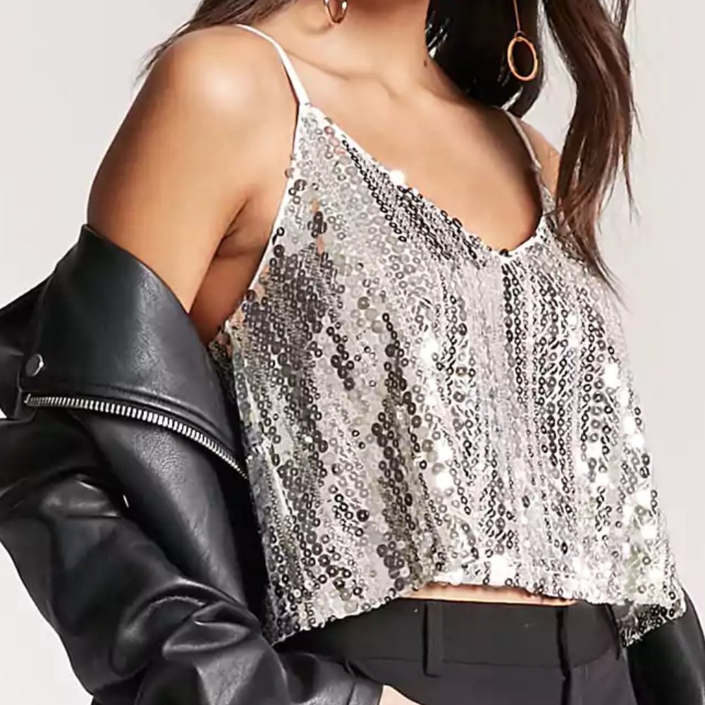 Forever 21 | Geo Sequin Crop Cami